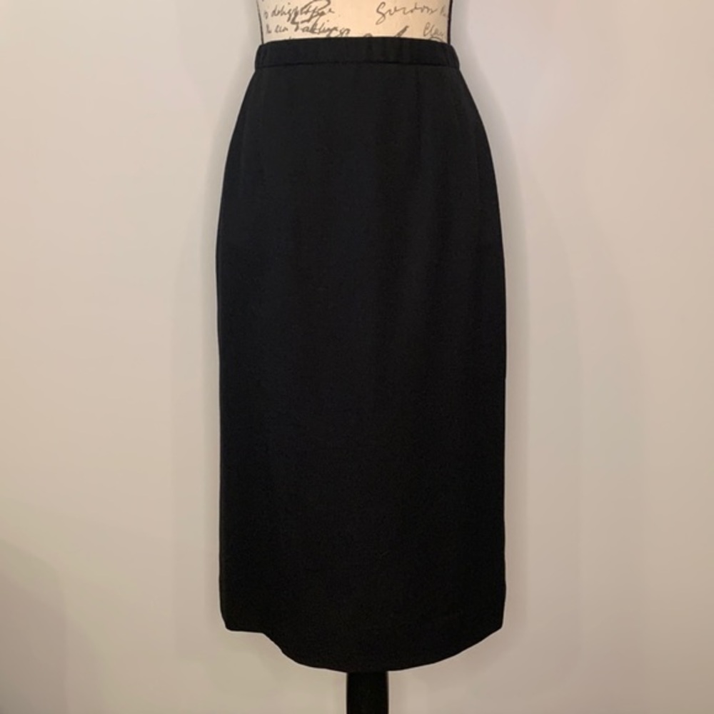 Vintage Pendleton virgin wool lined pencil skirt black 6